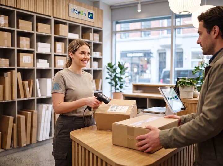 Parcel drop-off, Leicester — running iPayOn